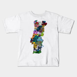 Spirograph Patterned Portugal Regions Map Kids T-Shirt